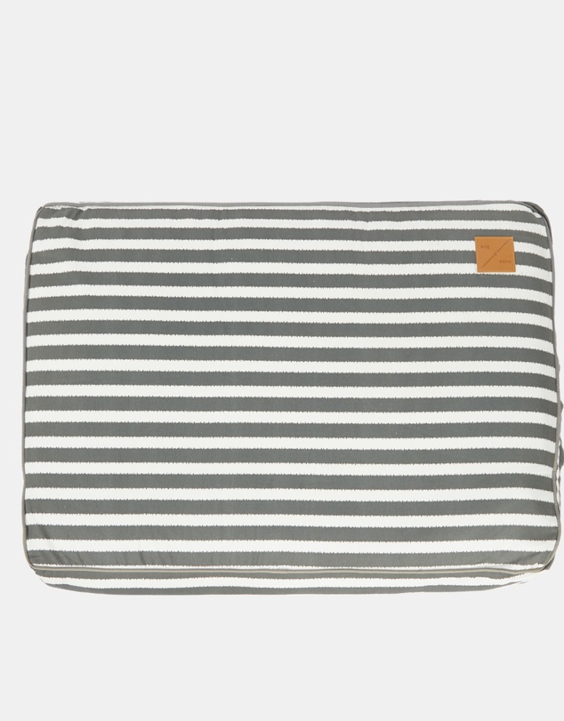 Mog & Bone - Classic Cushion Dog Bed - Charcoal Hampton Stripe