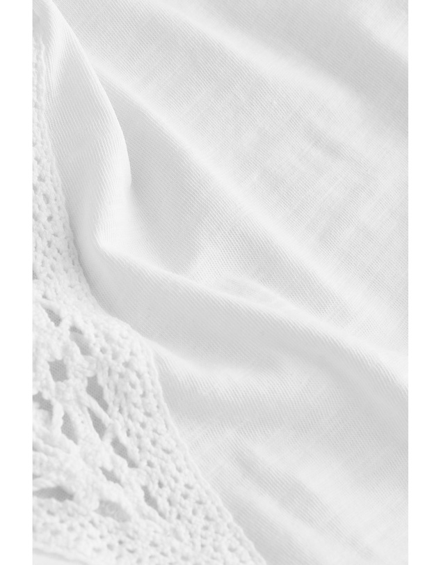 NEXT - Short Sleeve Lace V-Neck Bubblehem 100% Cotton Top