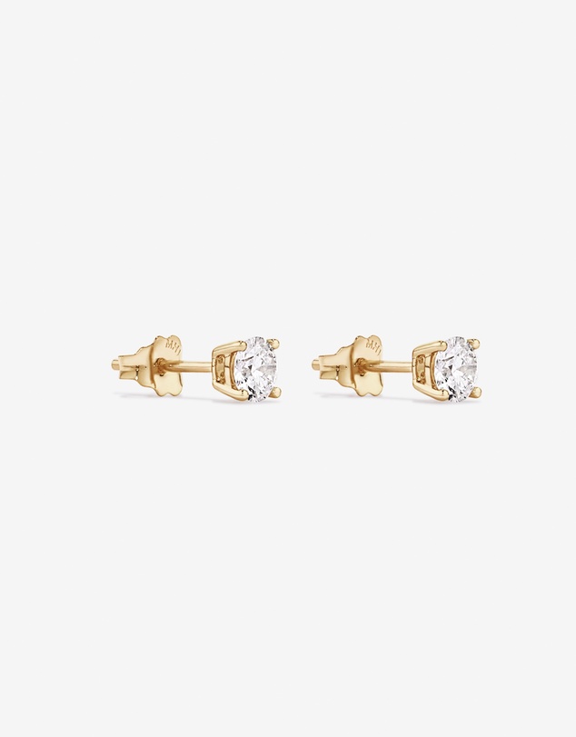 Michael Hill - 0.60 Carat TW Round Brilliant Laboratory-Grown Diamond Solitaire Stud Earrings in 10kt Yellow Gold
