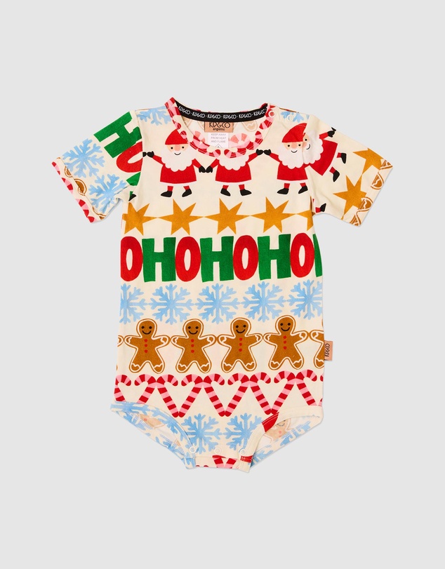 Kip&Co - Festive Garland Organic SS Romper - Babies