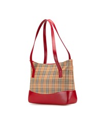 Pre-Loved by Azura Reborn - Pre-Loved burberry Checked Tote Bag with Leather Trim