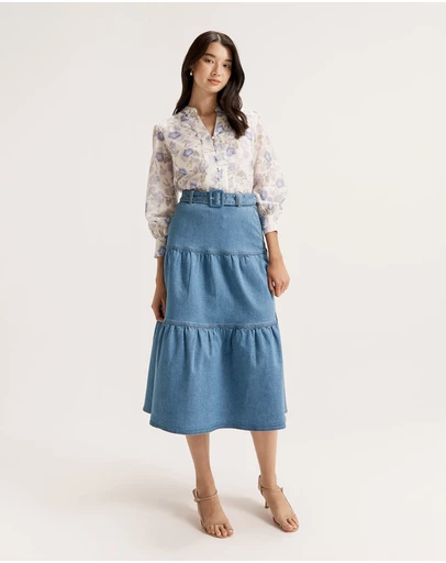 Review - Piper Denim Midi Skirt
