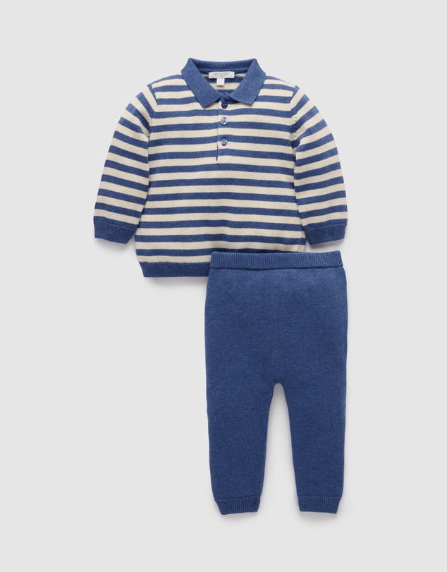 Purebaby - Polo Knit Set -Kids-Babies