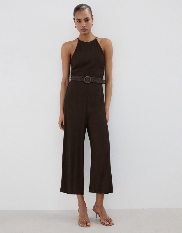 M.N.G - Halter-Neck Jumpsuit with Belt