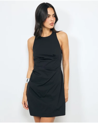 AERE - Ella Ruched Cotton Mini Dress