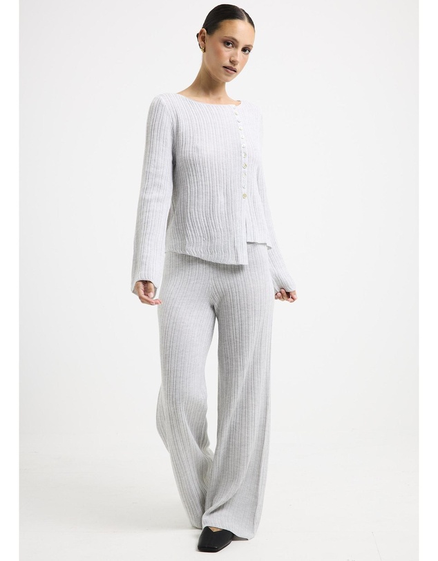 Subtitled - Ireland Off Shoulder Ribbed Long Sleeve Top