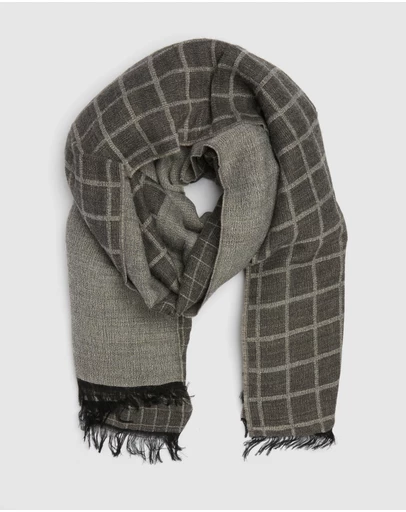 Kate & Confusion - Windowpane Wool Blend Scarf