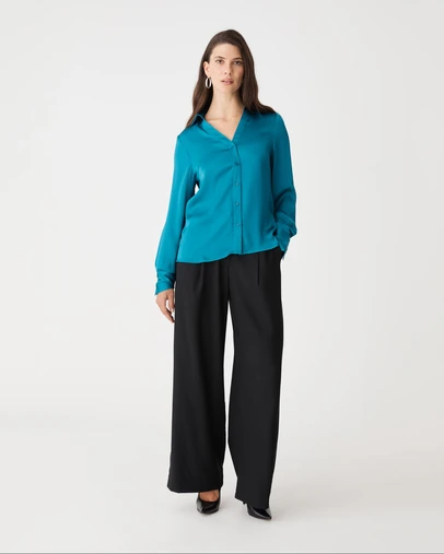 Forcast - Lila V-neck Satin Blouse