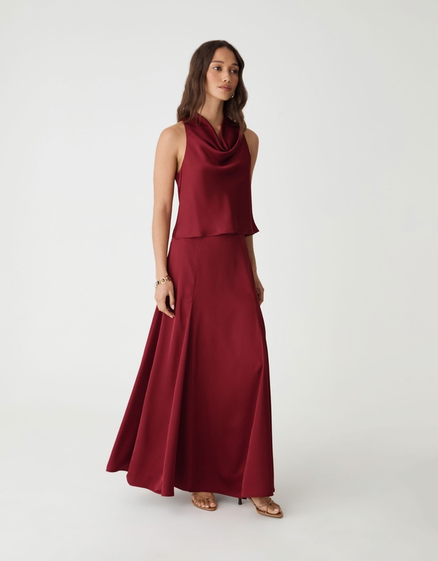 Forcast - Freya Satin Cowl Top