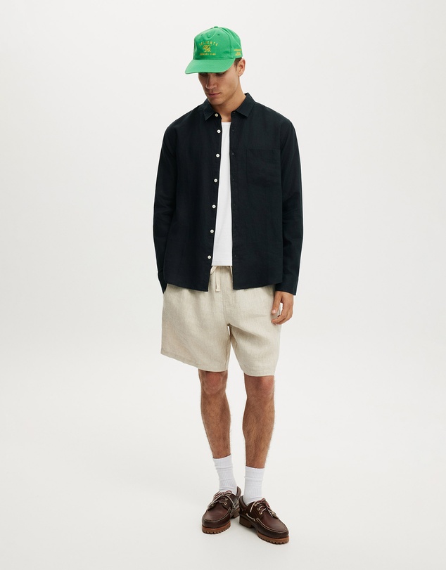 Cotton On - Relaxed Linen Long Sleeve Shirt