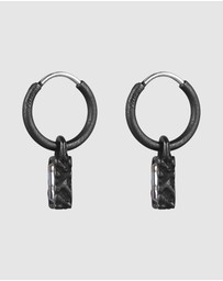 Kuzzoi - ICONIC EXCLUSIVE - Earrings Unisex Square Blue Swarovski® Crystals 925 Sterling Silver