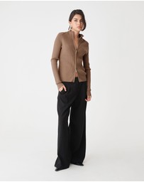 Forcast - Blake Ribbed Zip Cardigan