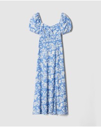 & Other Stories - Flowy Puff Sleeve Midi Dress - ICONIC EXCLUSIVE