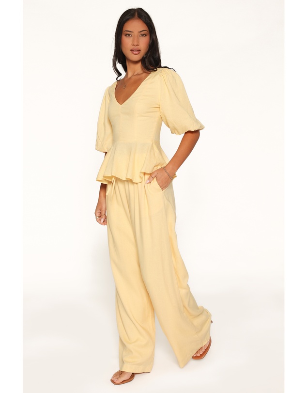 Petal & Pup - Hannah Peplum Pant Set - Yellow