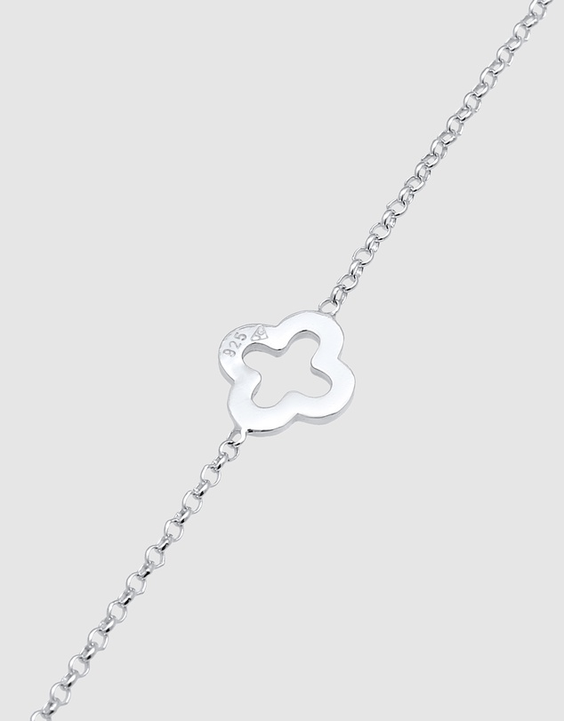 Elli Jewelry - Cloverleaf Charm Anklet in 925 Silver