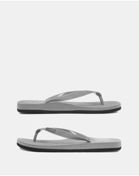 Boomerangz Footwear - Men's Grey/Black Thongs with arch support and 2 x interchangeable straps