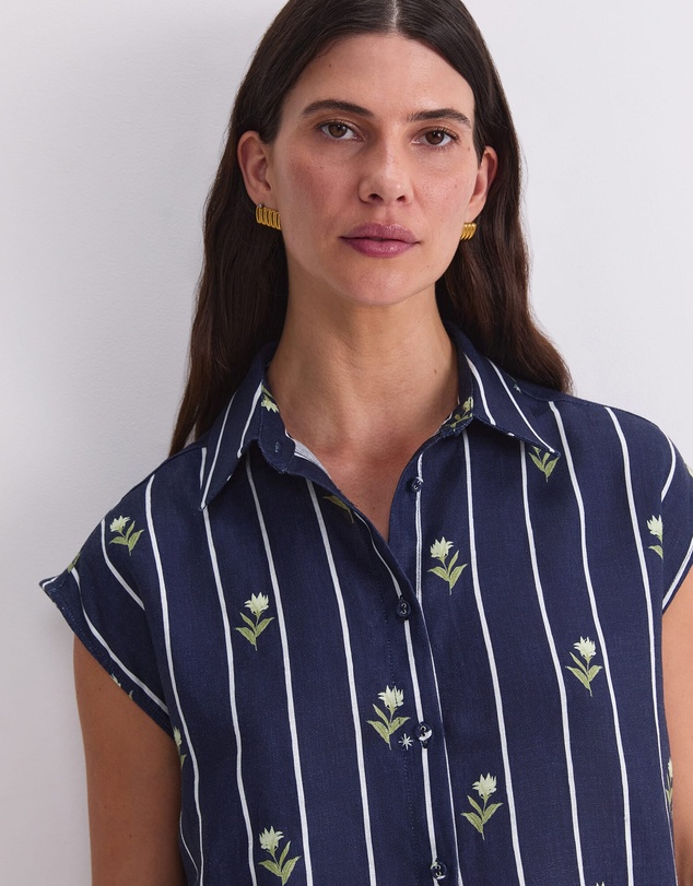 Sportscraft - Hampton Stripe Linen Blouse