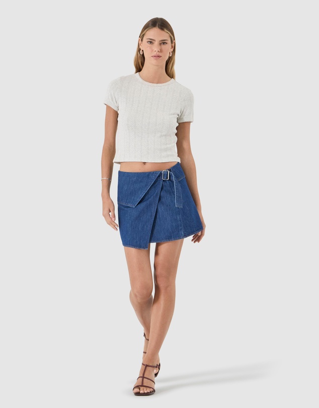Rolla's - Lenny Wrap Mini Skirt - Blue Smoke