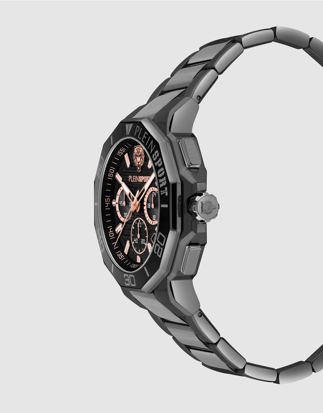Plein Sport - Plein Titan Watch 46mm Black Dial and IP Gun Bracelet