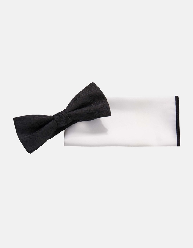 Jeff Banks - Plain Bow Tie & Pocket Square
