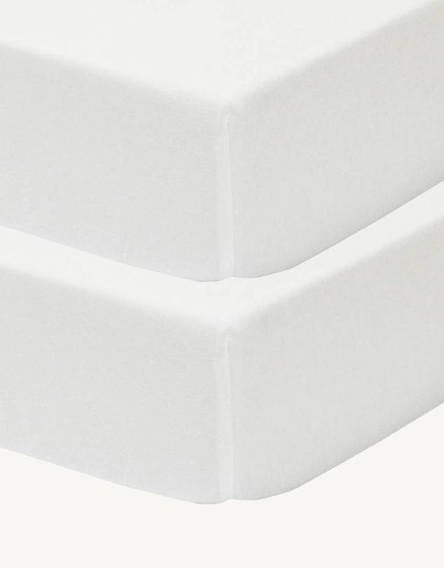 Living Textiles - 2 Pack Jersey Cot Fitted Sheet - White