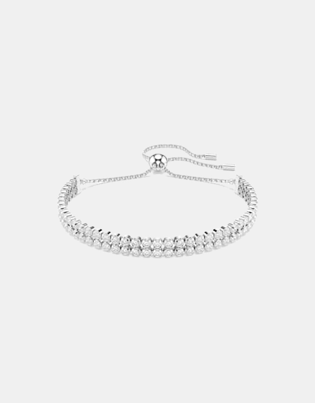 Swarovski - Matrix Tennis Bracelet, Round Cut, White, Rhodium-Plated