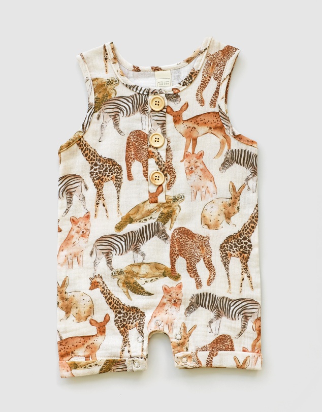 WITH LOVE FOR KIDS - COTTON MUSLIN Romper - Babies