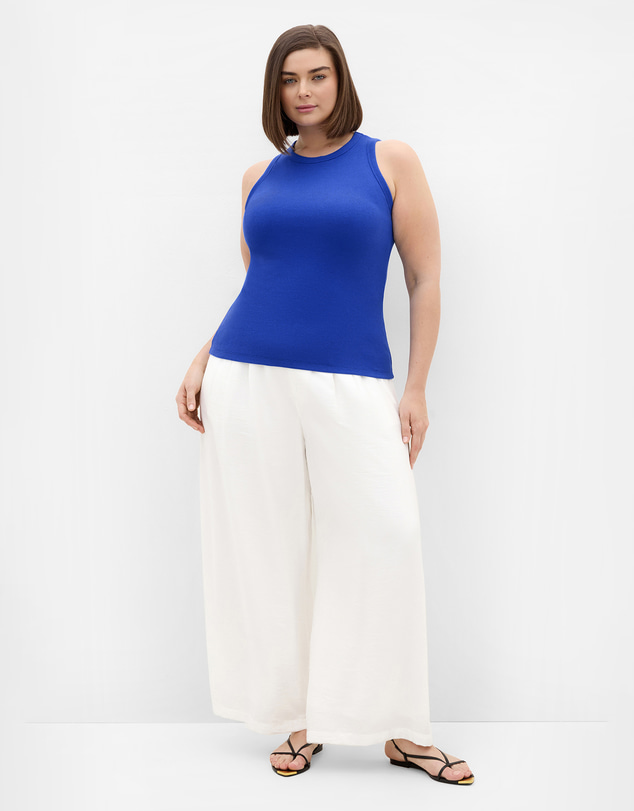 City Chic - Plus size Talia Rib Tank - cobalt