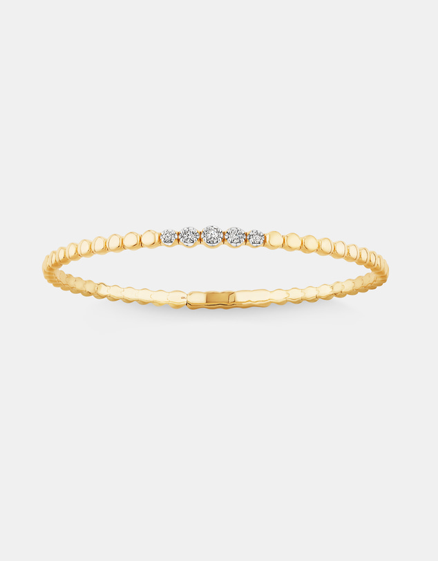Michael Hill - 0.25 Carat TW Diamond Flex Bangle in 10kt Yellow Gold