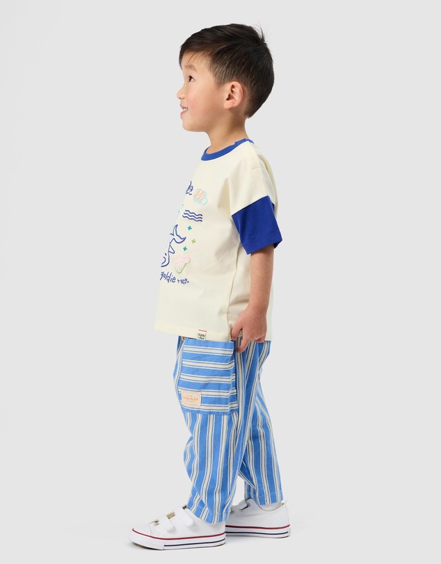Goldie + Ace - Lightweight Cotton Twill Pants Stripe Kit Pants - ICONIC EXCLUSIVE - Babies-Kids
