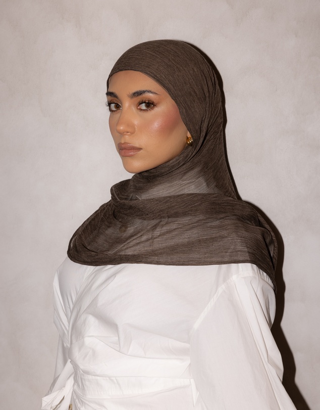 Mod Squad - Textured Hijab- Chocolate