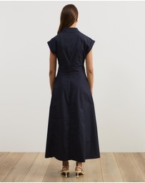 Atmos&Here - Clara Cotton Poplin Midi Shirt Dress