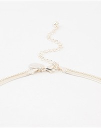 Lovisa - Silver Plated Baguette Diamante & Snake Chain Necklaces 2-Pack