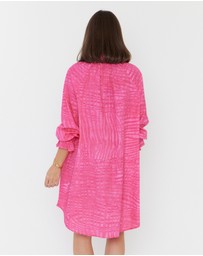 ALEXANDRA - Ollie Dress Hot Pink Brush Stoke