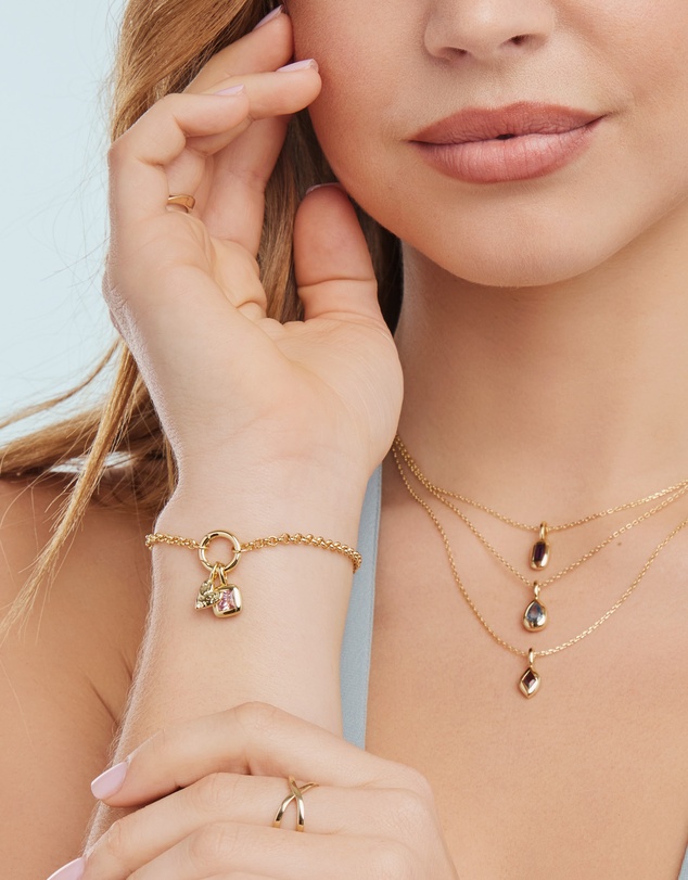 Zoe Olivia - 14K Gold Vermeil 'O' Ring Charm Bracelet