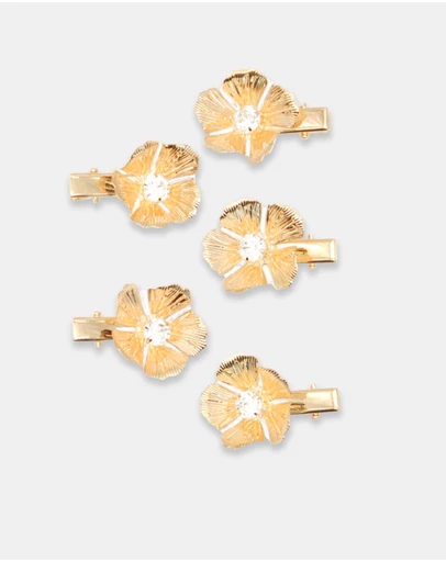 Morgan & Taylor - Floret Hair Clip Set in Gold