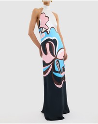 Rebecca Vallance - Barbados Breeze Halter Maxi Dress