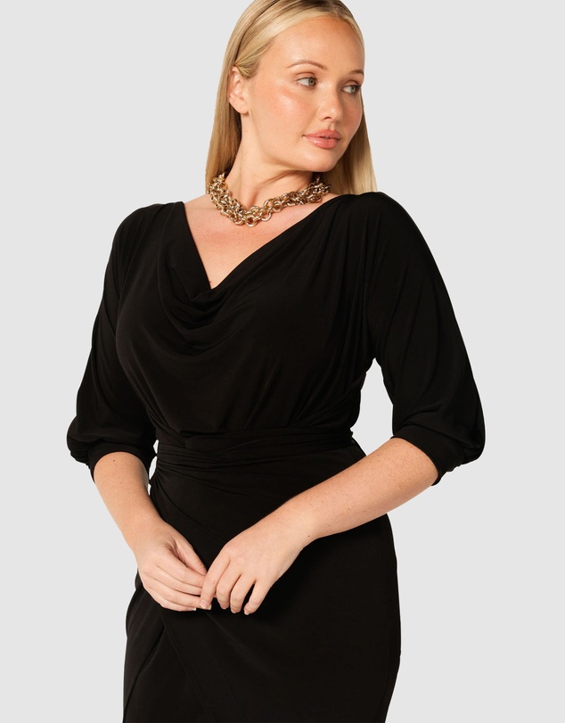 SACHA DRAKE - Cowl Tie Drape Dress