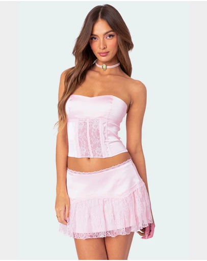 EDIKTED - Lex Satin & Lace Corset