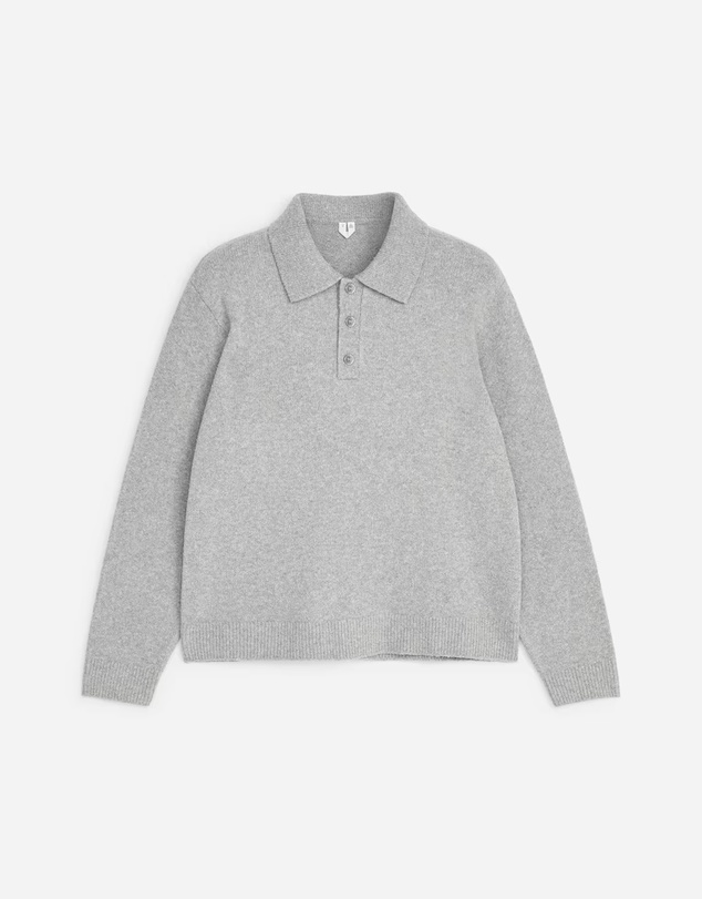 ARKET - Knitted Cotton Blend Polo Shirt