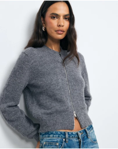 AERE - Maely Knit Bomber Cardigan