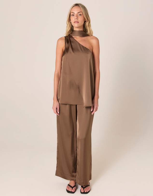 Fate + Becker - Dahlia Satin One Shoulder Top