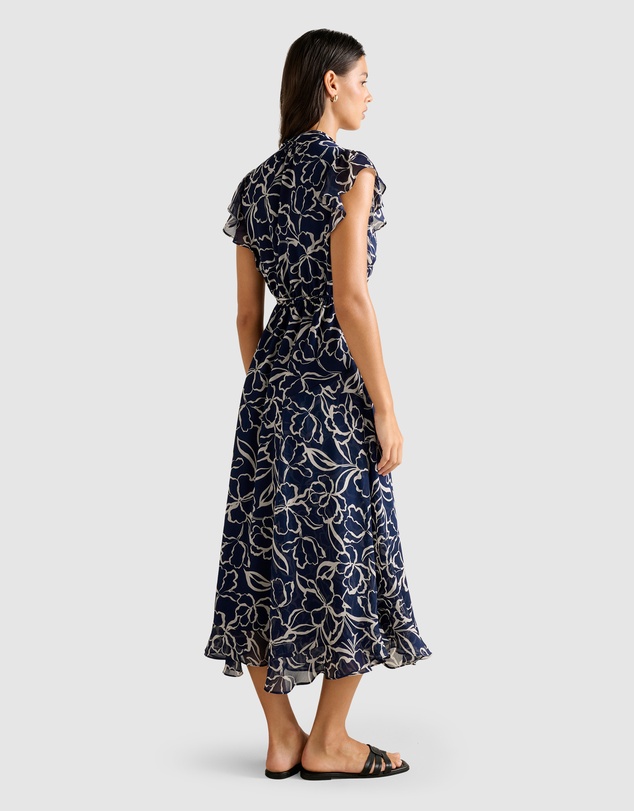 Forever New - Maxwell Flutter Sleeves Midi Dress