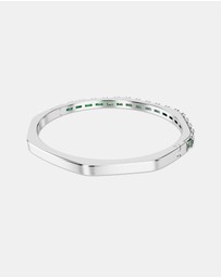 Swarovski - Matrix Bangle, Baguette Cut, Octagon Shape, Green, Rhodium-Plated