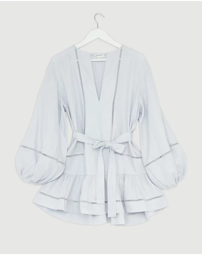 Revibe - Repaired Shona Joy Tommy Balloon Sleeve Mini Dress - AU 6