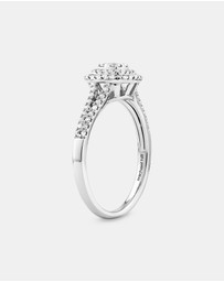 Michael Hill - 0.30 Carat TW Cushion Cluster Halo Diamond Ring in 10kt White Gold