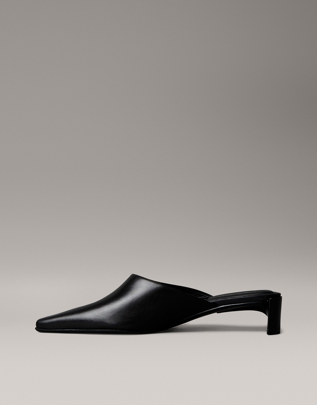 Calvin Klein - Leather Kitten Heel Mules