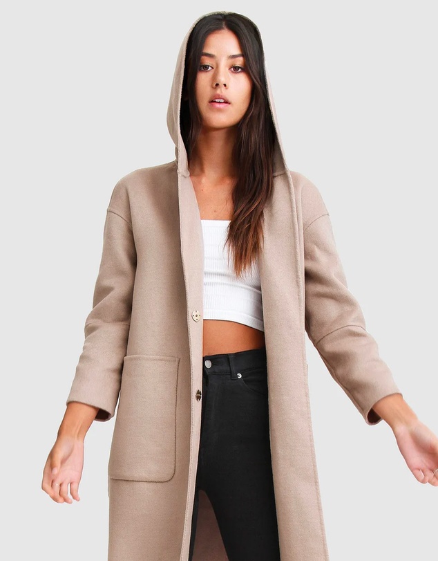 Belle & Bloom - Walk This Way Wool Blend Hooded Coat