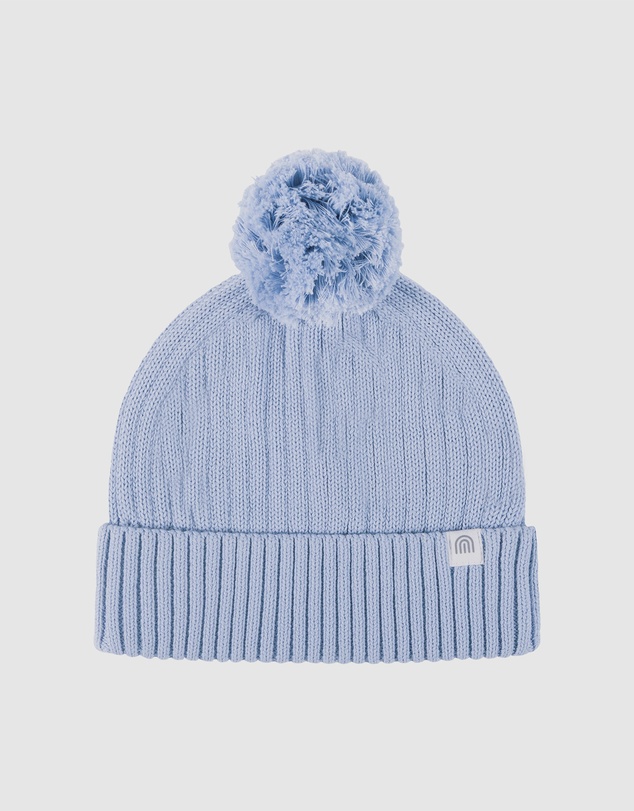 Kynd Baby - Organic Chunky Rib Knit Beanie in Sky Blue