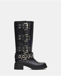 Steve Madden - Rampage Black Leather Boots